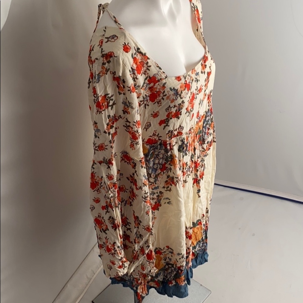 Free People Modern Chinoiserie Tea Combo multicolor floral square neck dress - Picture 2 of 15